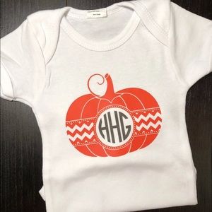 Pumpkin Monogram HTV Onesie